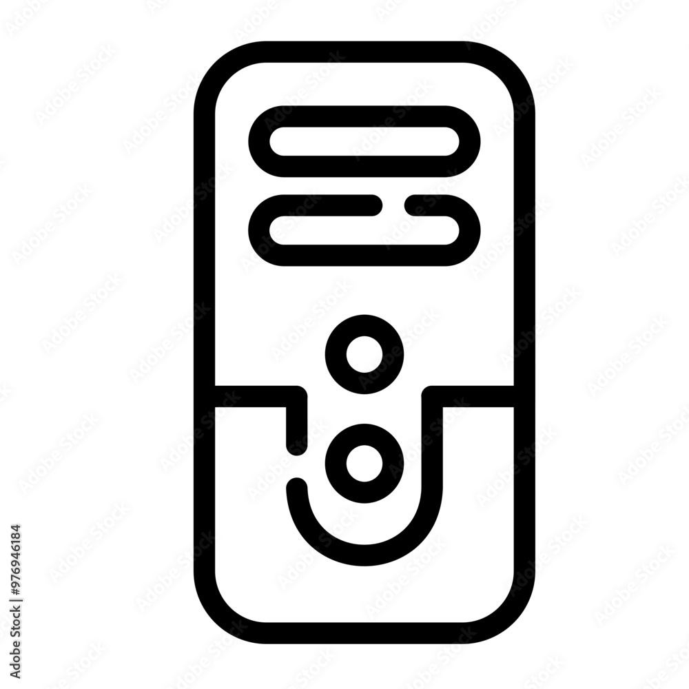 Sticker cpu tower line icon