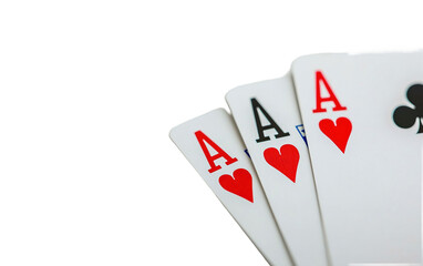Obraz premium Four aces playing cards on transparent background, png 