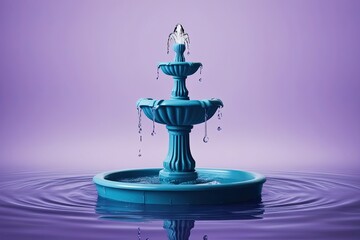 Naklejka premium Isolated Water Fountains and Dripping Water on Dreamy Lavender Background