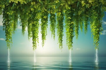 Vibrant Leaves Flowing in Tranquil Beauty 3D Visualization