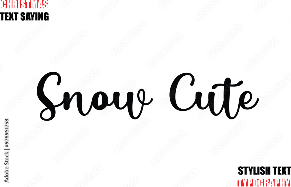 Fototapete typescript cursive text christmas quote snow cute