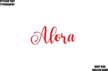 Baby Girl Name Stylish Cursive Text Typography  Alora