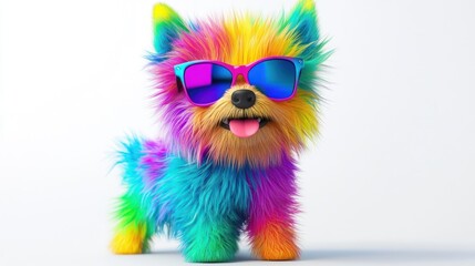 Fototapeta premium Colorful Dog With Sunglasses