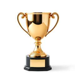 Trofeo de oro sobre fondo blanco.
