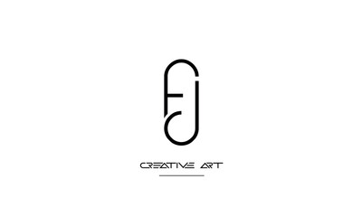 JF , FJ, J, F abstract letters logo monogram