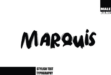 Bold Grunge And Rough Brush Text Typography Of Baby Boy Name Marquis