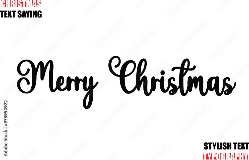 Fototapete merry christmas typescript cursive text christmas quote