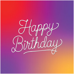 Calligraphy happy birthday ornate lettering template vector illustration