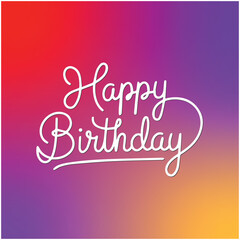 Calligraphy happy birthday ornate lettering template vector illustration