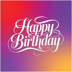Calligraphy happy birthday ornate lettering template vector illustration