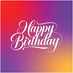 Calligraphy happy birthday ornate lettering template vector illustration