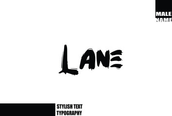 Lane Baby Boy Name In Bold Grunge And Rough Brush Text Typography
