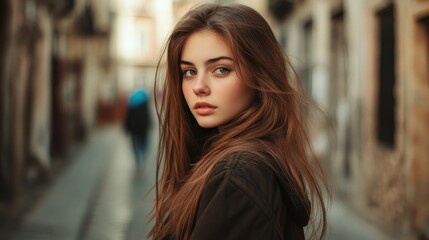 Young Woman in City