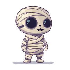 Cute Cartoon Mummy Character in Friendly Halloween Themed