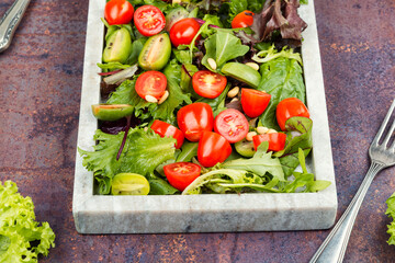 Fresh on stone tray.