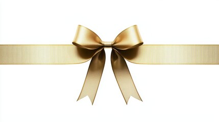 Fototapeta premium Gold Ribbon Bow Isolated on White Background