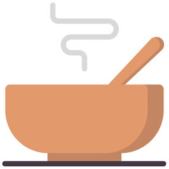 hot soup flat vector icon