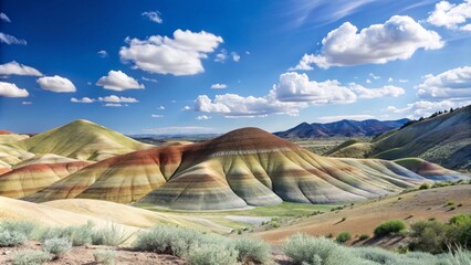 Fototapeta premium Beautiful and colorful landscape of the Painted Hills in Eastern Oregon, near John Day. 