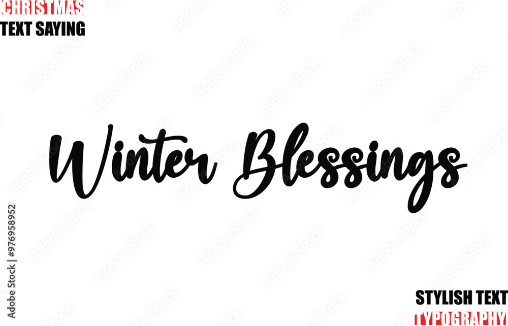 Fototapete typescript cursive text christmas quote winter blessings