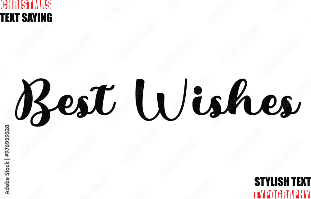 Fototapete typescript cursive text christmas quote best wishes