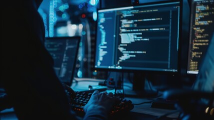 An image of a developer using a debugger tool to step through code and analyze execution flow, with a focus on the debugging process