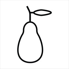 pear vector icon line template