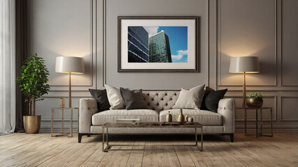 modern living room with sofa