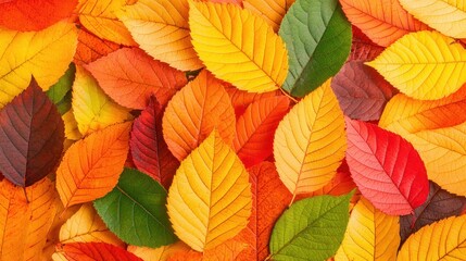 Obraz premium Colorful Autumn Leaves Pattern Background