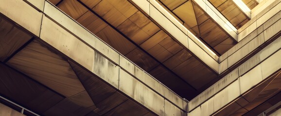 Obraz premium Abstract geometric patterns in a modern building