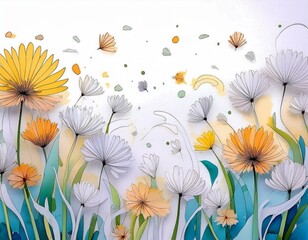 tender flowers in summer park