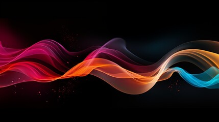 Music wave. Sound waves equalizer in futuristic colors. Frequency audio waveform on black background