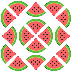 watermelon slice pattern in white background