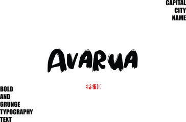 Avarua In Stylish Bold Rough Grunge Text Typography City Name