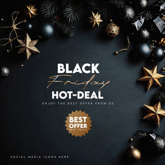 Black friday november event sale discount offer promotion shopping advertisement advertising gift card gift box special discount price flier paper shop business gold present black friday background