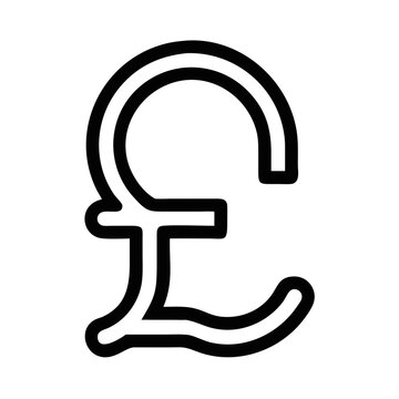 recommend clip art: Pound currency symbol in a simple outline style on a clean background