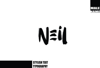 Baby Boy Name In Bold Grunge And Rough Brush Text Typography Neil