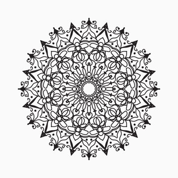 hand drawn indian ornament mandala on background style.