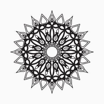 hand drawn indian ornament mandala on background style.