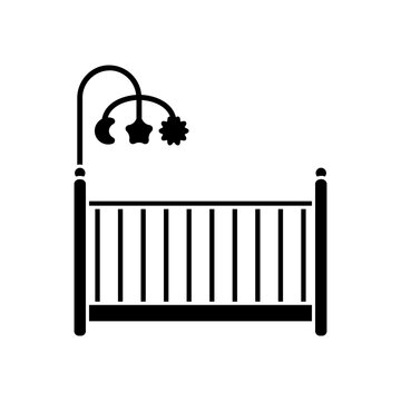 recommend clip art: Baby crib icon vector. Cot illustration sign. Crib symbol or logo.
