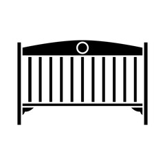 Baby crib icon vector. Cot illustration sign. Crib symbol or logo.