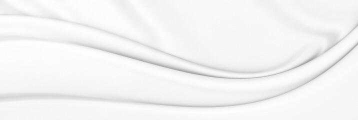 White gray satin texture that is white silver fabric silk panorama background with beautiful soft blur pattern natural.