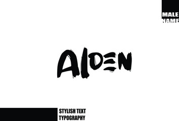 Baby Boy Name In Bold Grunge And Rough Brush Text Typography Alden