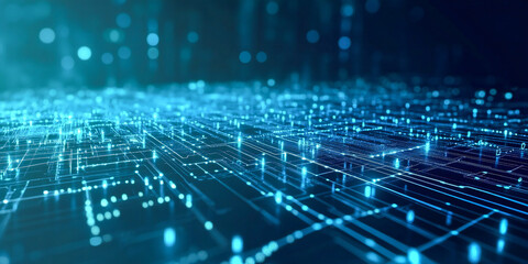 Obraz premium Abstract background of digital data that shows the technological processes of science and education