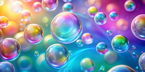 Abstract background with colorful bubbles floating in a soft gradient, bubble, abstract, background, texture, design