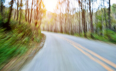 Obraz premium Empty road in motion blur