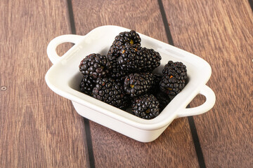 Natural organic blackberry in the bowl