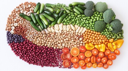 Fototapeta premium Colorful Vegetable and Bean Rainbow Food Photography