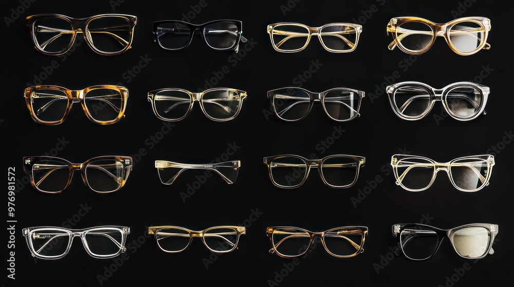 Wall mural Collection of Eyeglasses