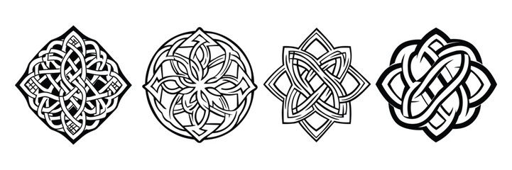 Obraz premium Intricate Celtic Knotwork Vector Set - Timeless Geometric Designs