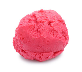 Scoop of delicious sorbet isolated on white